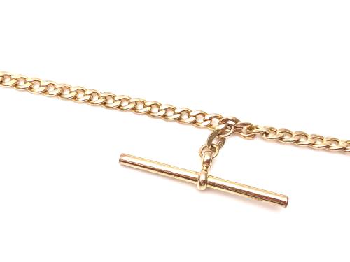 9ct Yellow Gold T-Bar Curb Bracelet