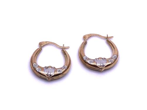 9ct 2 Colour Baby Hoop Earrings