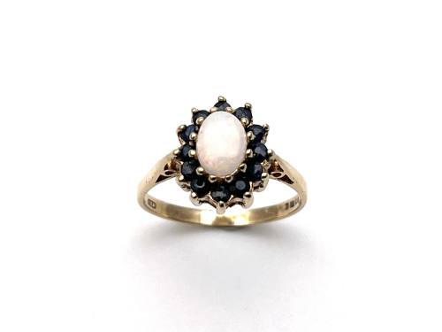 9ct Opal & Sapphire Cluster Ring