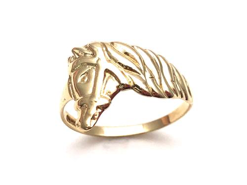 9ct Yellow Gold Horses Head Ring