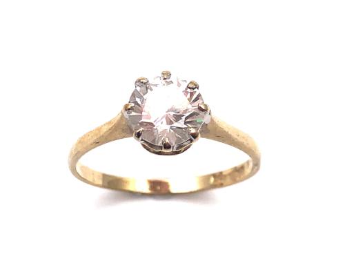 9ct Yellow Gold CZ Solitaire Ring