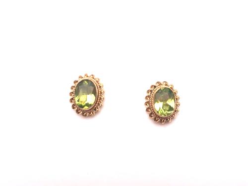 9ct Yellow Gold Peridot Stud Earrings