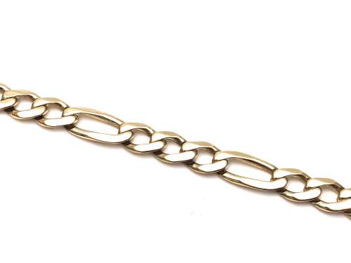 9ct Yellow Gold Figaro Bracelet 8 1/2