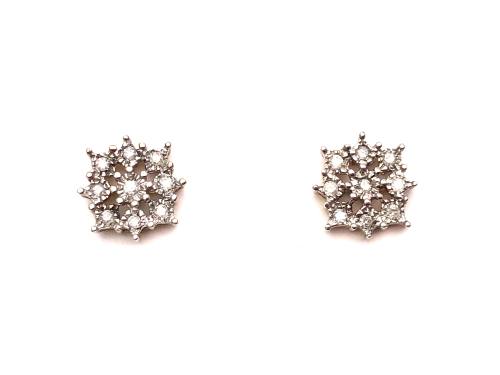 9ct Diamond Cluster Earrings