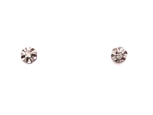 14ct White Gold Diamond Stud Earrings