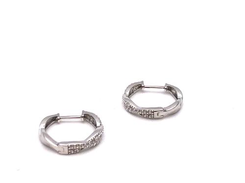 Silver CZ Hoop Earrings