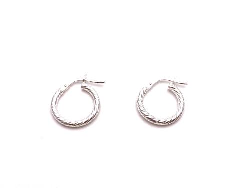 Silver Twisted Hoop Earrings