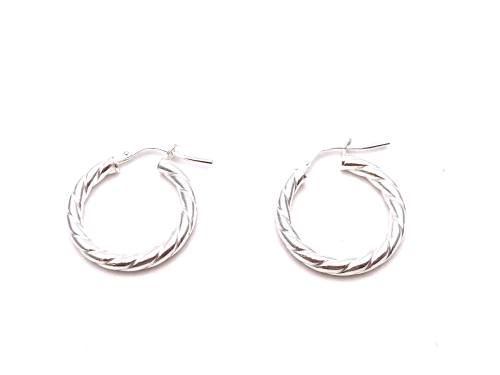 Silver Twisted Hoop Earrings