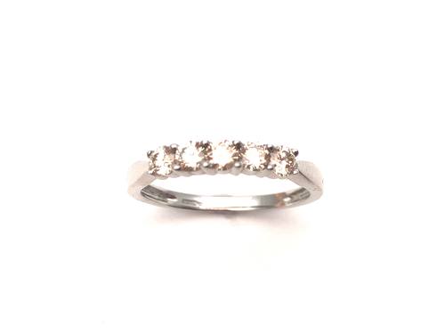 9ct White Gold Diamond Five Stone Ring 0.50ct