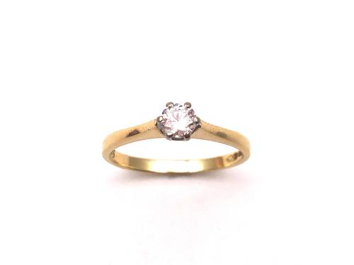 18ct Yellow Gold Diamond Solitaire Ring