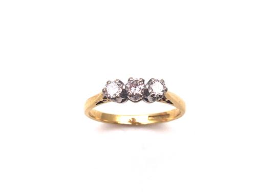 18ct Yellow Gold Diamond 3 Stone Ring