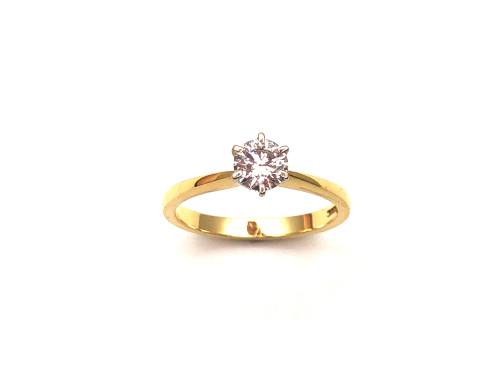 18ct Yellow Gold  Diamond Solitaire Ring 0.50ct