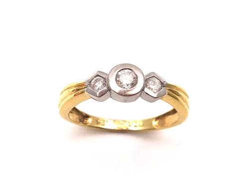 18ct Yellow Gold 3 Stone Diamond Ring 0.25ct