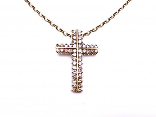 9ct Diamond Cross & Chain App 4.00ct