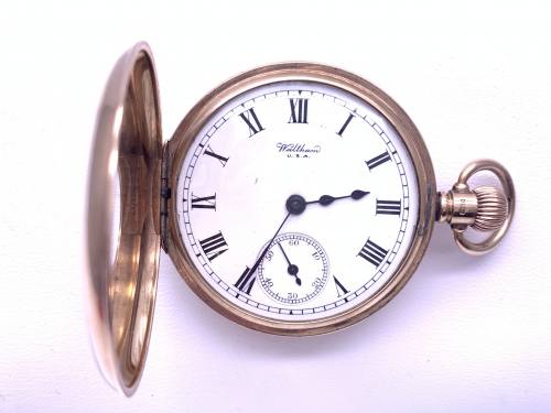 An Old 9ct Waltham Half Hunter Pocket Watch 1922 at Segal's Jewellers