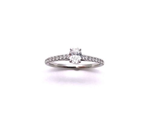 Platinum Oval Diamond Solitaire Ring