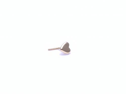 9ct Yellow Gold Heart Nose Stud