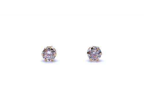 9ct Yellow Gold CZ Stud Earrings 4mm