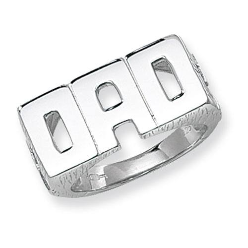 Silver Plain DAD Ring Size Y