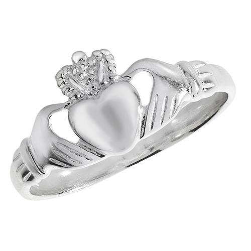 Silver Plain Claddagh Ring Size P