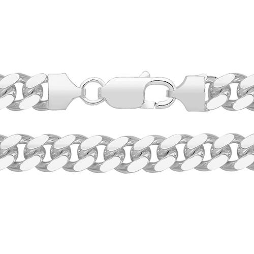 Silver Close Curb Cuban Bracelet 8 Inch