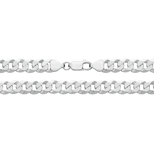 Silver Flat Curb Bracelet 8 Inch