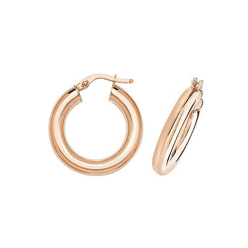 9ct Rose Gold Hoop Earrings 21mm