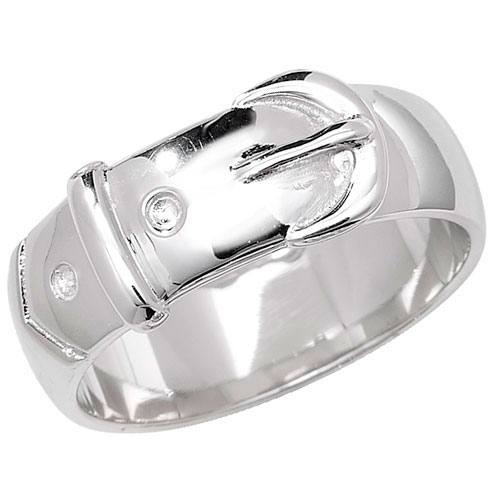 Silver Plain Buckle Ring Size Q