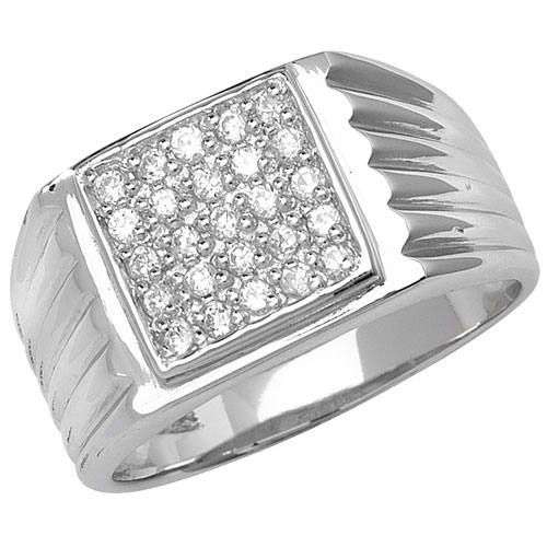 Silver CZ Pave Ring Size P