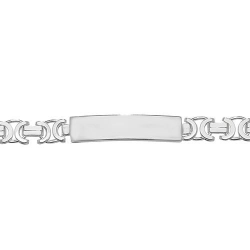 Silver Gents Byzantine ID bracelet 8 Inches