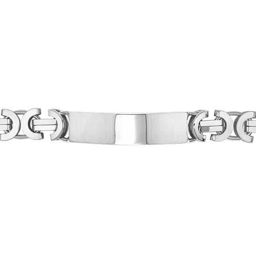 Silver Gents Byzantine ID bracelet 9 Inches