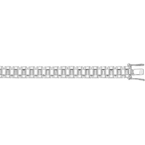 Silver Watch Strap Style Bracelet 8 Inch