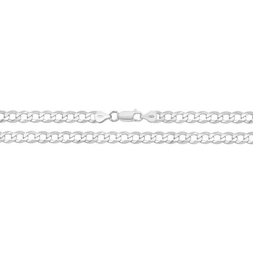 Silver Flat Open Curb Necklet 20 Inch