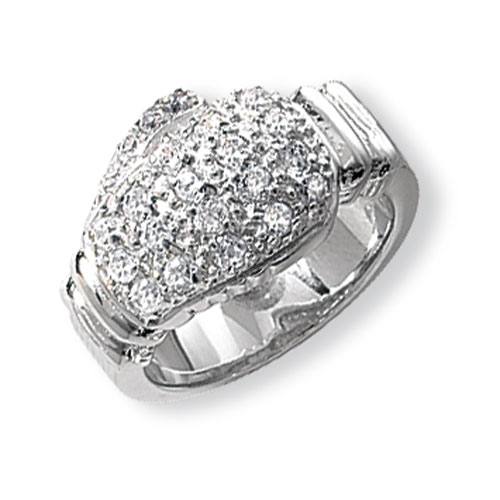 Silver CZ Boxing Glove Ring Size R