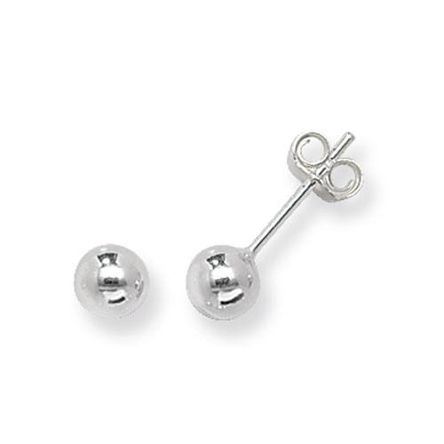 Silver Ball Stud Earrings 5mm