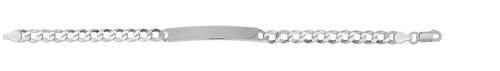 Silver Open Flat Curb ID Bracelet 7.5 Inch