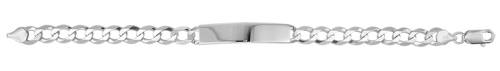 Silver Open Flat Curb ID Bracelet 7.5 Inch