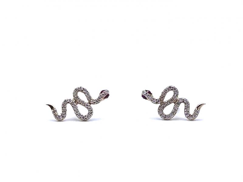 Silver snake sale stud earrings