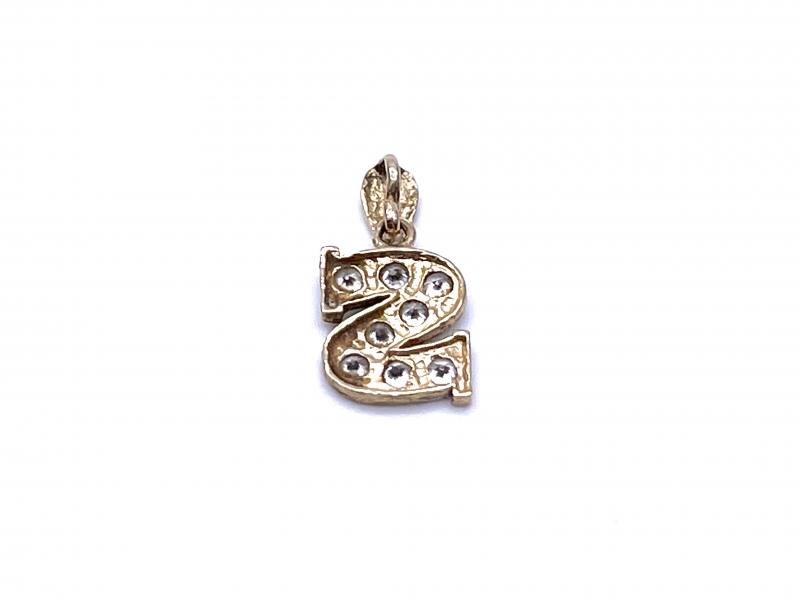 9ct Yellow Gold Diamond Initial S Pendant Charm