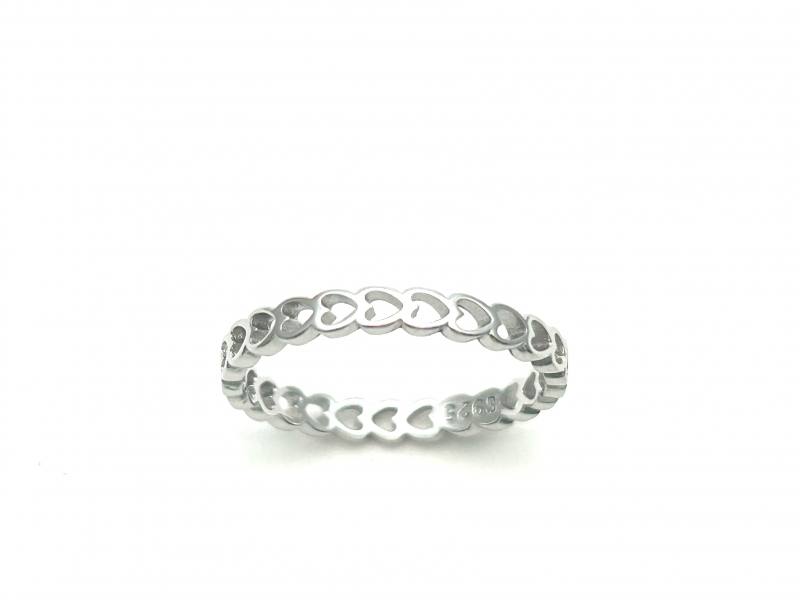 Silver heart clearance band ring