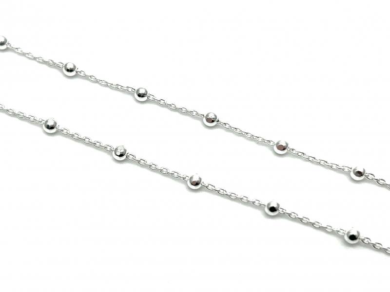 Sterling silver ball clearance chain necklace 16 inch