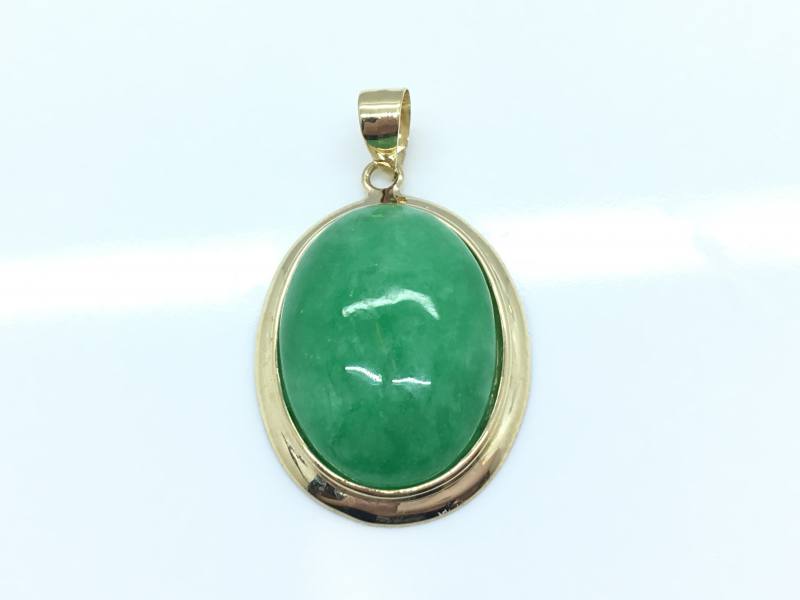 Jade Oval Pendant 10x14mm at Segal's Jewellers