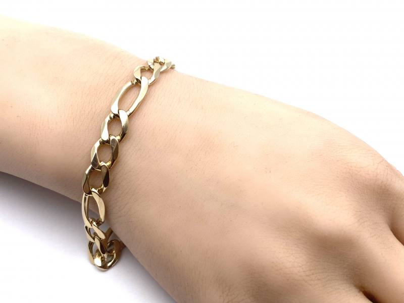 PreOwned 9ct Yellow Gold 8 Inch Figaro Bracelet