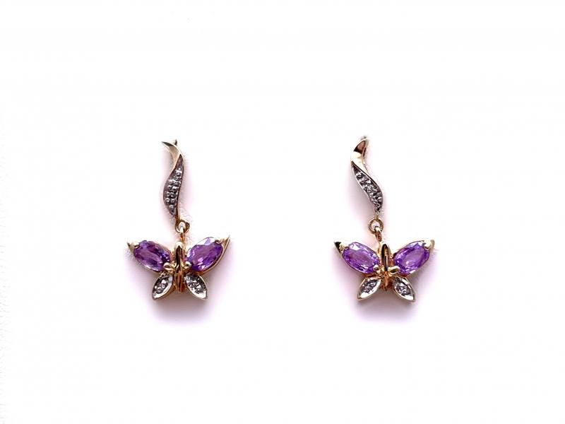 Amethyst hot sale butterfly earrings