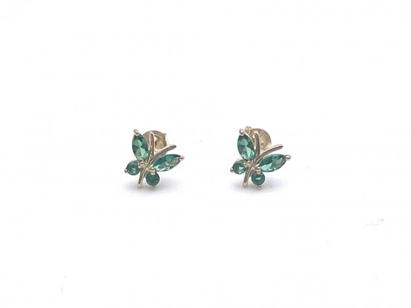 Emerald on sale butterfly earrings