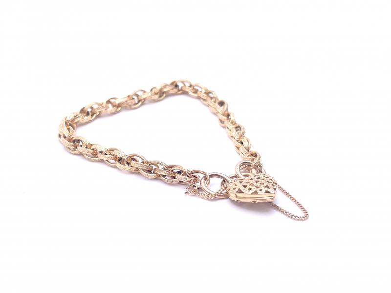 9ct White Gold Padlock Charm Bracelet at Segal's Jewellers